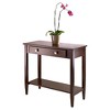 Richmond Console Table with Tapered Leg Walnut Finish - Winsome: Modern Storage, Brushed-Chrome Knobs - 3 of 4