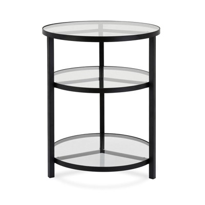 22' Triple Shelf  Metal Side Table in Black - Henn&Hart