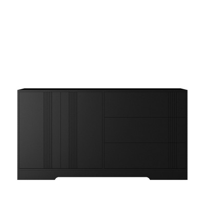 NicBex Minimalist 2 Door Sideboard Cabinet Modern Kitchen Buffet Cabinet with 3 Drawers