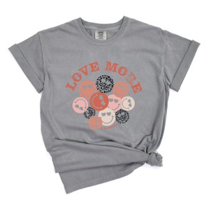 S.W.Smiley Love More Smiley Faces - Women's Garment Dyed Graphic T-Shirt - 1 of 4