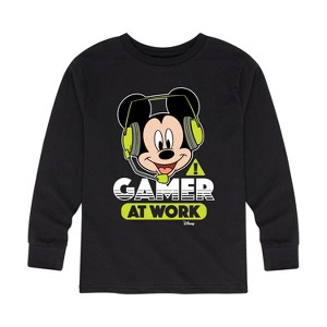 Boys' - Disney - Gamer at Work Long Sleeve Graphic T-Shirt - 1 of 4
