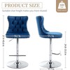 QingMoon Swivel Bar Stools Set of 2, Adjustable Barstools, Velvet Tufted Counter Height Chairs with Nailhead Trim for Kitchen Island, Home Pub - 4 of 4