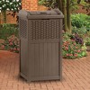 Suncast GHW1732 Trashcan Hideaway Outdoor 33 Gallon Garbage Waste Bin, Brown - image 4 of 4