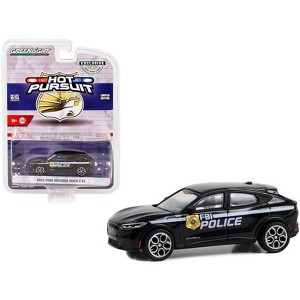 2022 Ford Mustang Mach-E GT Black "FBI Police" "Hot Pursuit" Special Edition 1/64 Diecast Model Car by Greenlight - 1 of 3