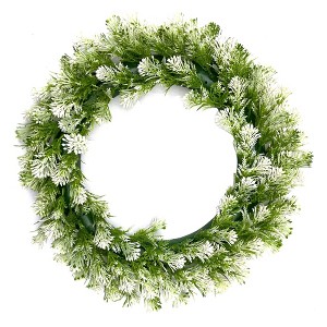 Unique Bargains Artificial Plastic Decoration Peony Flower Wreath - 1 of 4