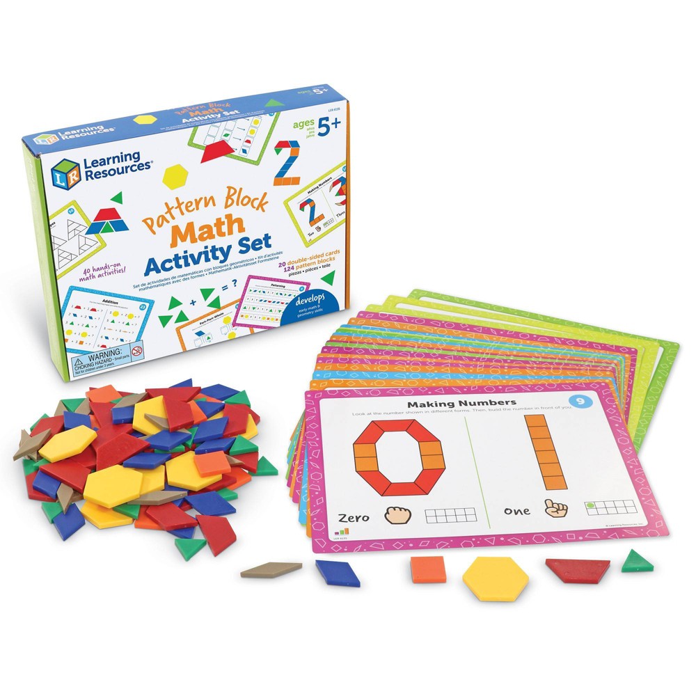 Photos - Doll Learning Resources Pattern Block Math Activity Set: Math & Counting Kit for Kindergarten, Educational Plastic Toy 