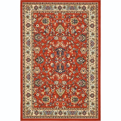 Terracotta & Ivory 6' x 9' Reversible Synthetic Rug