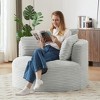 APRILSOUL 48.80"Compressible Corduroy Round Chair with Cushioned Backrest - Modern Comfort Seating - 3 of 4