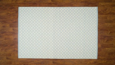Langdon Handwoven Wool Rug in Sky Blue with Diamond Pattern