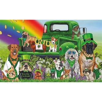 Lucky Pups St. Patrick's Day Doormat Dogs Humor 30" x 18" Briarwood Lane