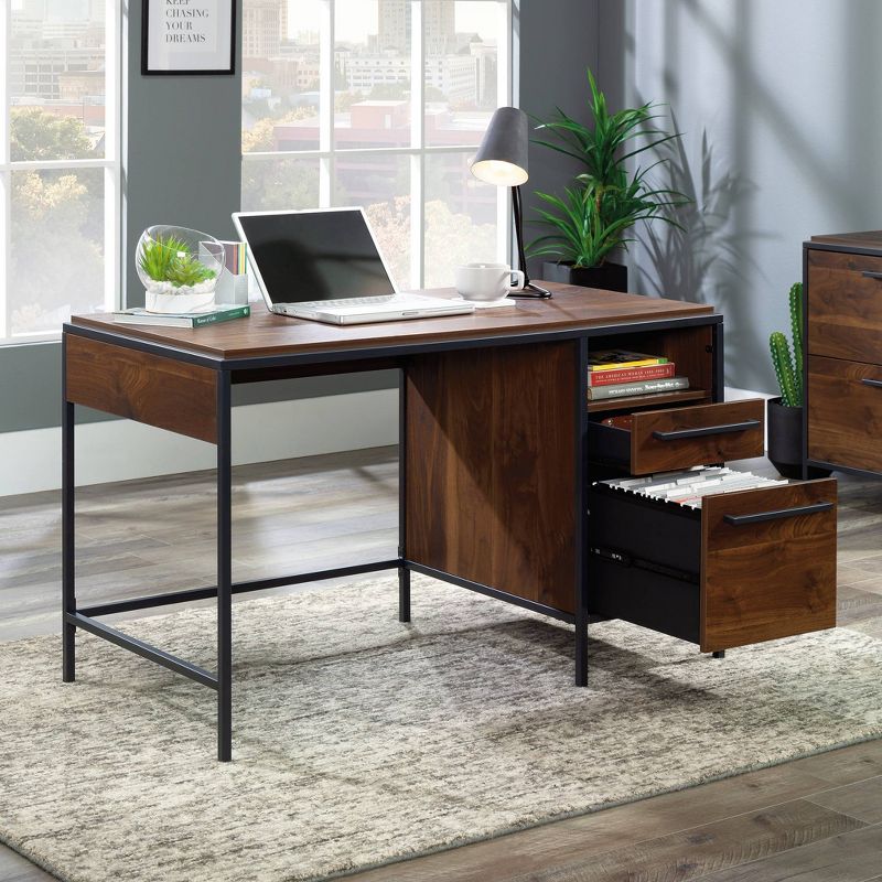 Nova Loft 2Drawer Desk Grand Walnut - Sauder: Home Office Workstation, Full-Extension File Storage, 4 of 6