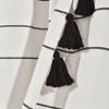 Farmhouse Boho Striped Woven Tassel Yarn Dyed Cotton Shower Curtain Ivory/Black - Lush Décor: Bathroom Accent, Plain Weave Fabric - 4 of 4