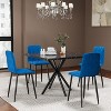 KTMBDW Square Dining Table Set, Modern Square Dining Table with 4 Blue Chair, Faux Marble Tabletop and Iron Legs, Coffee Table for Kitchen Dining Room - 2 of 4