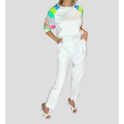 Women's Pleated Pants With Belt - Main Strip