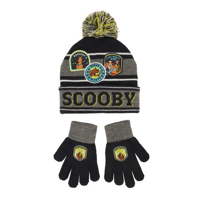 Scooby Doo Super Sleuth Badges Youth 2-Piece Knit Beanie & Gloves Set