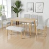 Mshliw 6-Piece Dining Table Set with Upholstered Chairs and Bench, Ash Veneer Top, Sofa Table,Rubberwood Legs, for Kitchen or Dining Room - 2 of 4