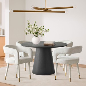 Modern Upholstered Dining Chairs Set of 4, Arm Chairs with Curved Backrest and Metal Legs, Comfy Kitchen or Dining Room Chairs - Panipeachy - 1 of 4