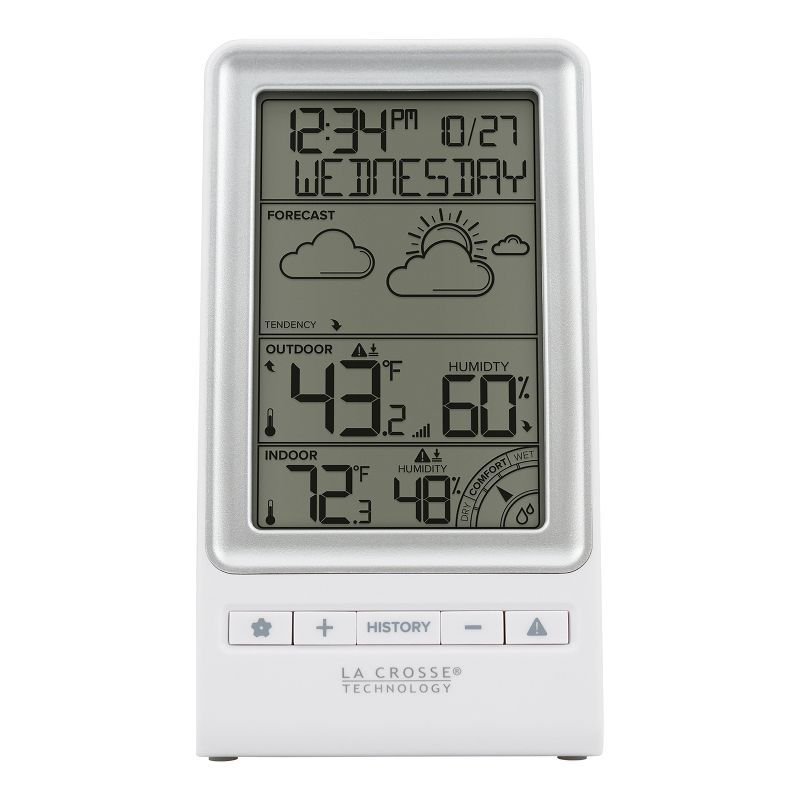 La Crosse Technology® Battery-Powered LCD Wireless 2-Piece Digital Weather Forecast Station with Hygrometer and Calendar, 2 of 6