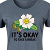 Women's - Instant Message - It's Okay To Take A Break Graphic T-shirt Dress - 2 of 4