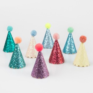 Meri Meri Glitter Mini Party Hats (Pack of 8) - 1 of 4