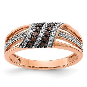 Black Bow Jewelry 7mm 14K Rose Gold 1/3 Ctw Two-Tone Diamond Split Shank Tapered Band - 1 of 4