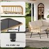 4 Piece Patio Conversation Sets, Wicker Outdoor Furniture Sets, 1 Loveseat & 2 Chairs & 1 Table, Beige - 4 of 4