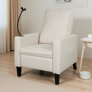 29" Fabric Recliner Chair with Push-Back, Cup Holder, and Phone Slot - 1 of 4