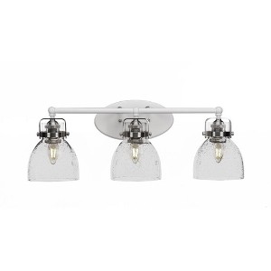 Toltec Lighting Easton 3 - Light Vanity in  White/Brushed Nickel with 6" Clear Bubble Shade - 1 of 1