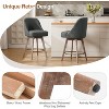 Bekrvio 26" Swivel Bar Stools Set 1/2/3/4 with Solid Wood Legs, 3.15” Linen Upholstered Seat with Back, Mid-Century Bar Chairs for Kitchen Island - 4 of 4