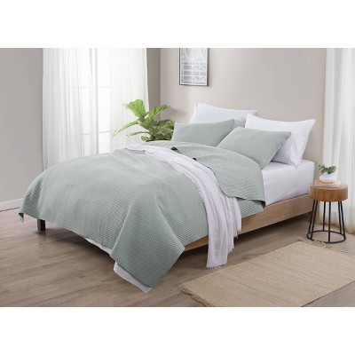 Queen 3pc Dot Embossed Quilt Set - Jade + Oake