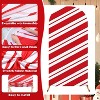 Set of 3 Christmas Party Arch Backdrop Cover Checkered Red Stripe Background Spandex Arch Stand Cover - 3 of 4