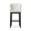 HomeRoots 31" White and Black Fabric and Solid Wood Bar Height Bar Chair - 4 of 4