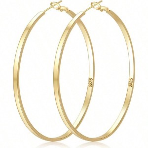 Large Silver Hoop Earrings, Lightweight, Hypoallergenic, 30 - 70mm for Women - 1 of 4
