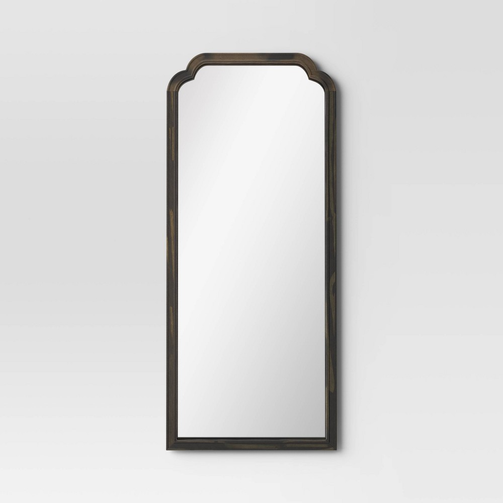 Photos - Wall Mirror 30" x 70" Oversize French Country Collection Leaner Mirror Black - Thresho