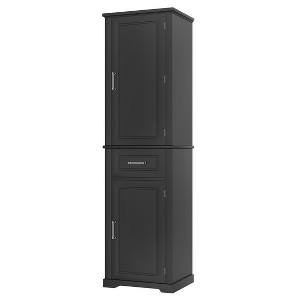 Dexmalle Freestanding Storage Cabinet with Two Different Size Doors and Adjustable Shelf - 1 of 4
