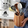 Utensil Holder for Kitchen Counter, 360° Rotating 7.2" Wooden Cooking Utensil Crock for Countertop - 4 of 4