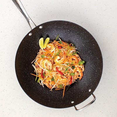 Nordic Black Ceramic Coated 14" Aluminized Steel Wok