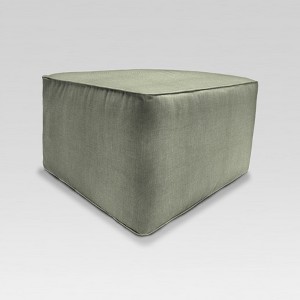 Outdoor Boxed Square Pouf/Ottoman - Green - Jordan Manufacturing