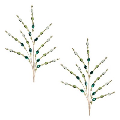 Green Jewel Bead Spray (Set of 2)