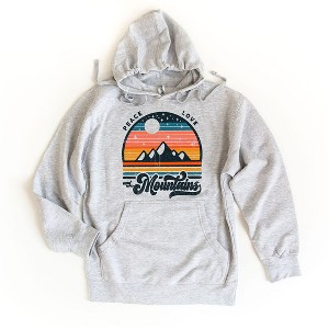 Simply Sage Market Women's Graphic Hoodie Peace Love and Mountains - 1 of 2