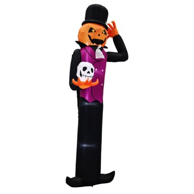 Syemin Inflatable Holiday Decorations 12FT Giant Halloween Inflatable Blow Up Decorations, Pumpkin Man Holding Skull, Multicolored, 30"*30"*72"
