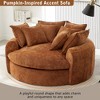 59.8"W Round Chaise Lounge Sofa, Chenille Accent Chair Boneless Loaf Sofa Couch with 8 Throw Pillows - ModernLuxe - 4 of 4