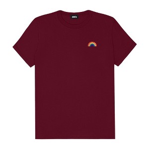 Dalix Rainbow Embroidered Lightweight Relaxed Jersey Tee Summer Cute Positive Womens - 1 of 4