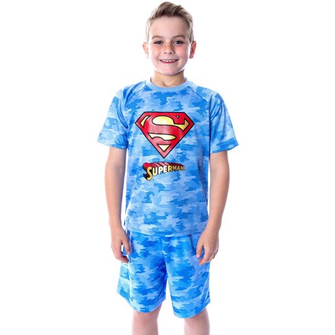 Dc Comics Boys Justice League Superman Shirt And Shorts 2 Pc