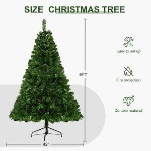 Allovit Premium Christmas Decorations, Christmas Tree 6/7 Ft Artificial Pine Tree & Flame Retardant PVC Branches Sturdy Metal Base for Home/Yard - 1 of 4