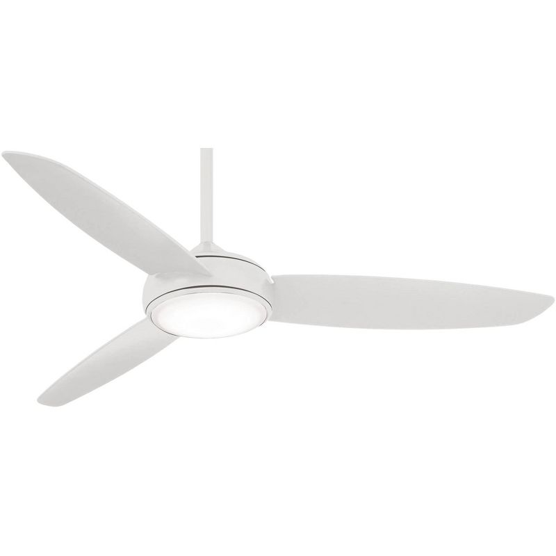 54" Minka Aire Modern Indoor Outdoor Ceiling Fan with LED Light Remote Control White Opal Glass Wet Rated for Patio Exterior, 1 of 7