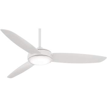 54" Minka Aire Modern Indoor Outdoor Ceiling Fan with LED Light Remote Control White Opal Glass Wet Rated for Patio Exterior