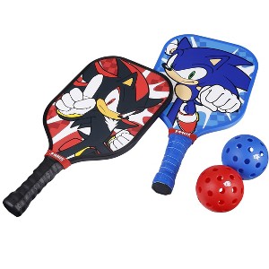Sonic the Hedgehog 7-Piece Pickleball Set - 2 Wood Paddles, 4 Pickleballs & Carry Bag Case - 1 of 4
