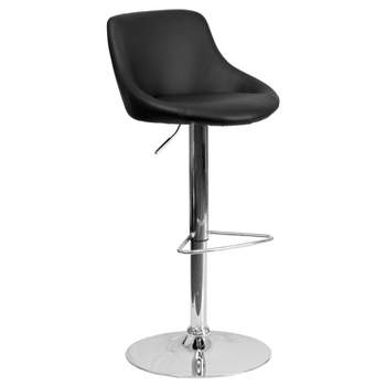 Flash Furniture Contemporary Vinyl Bucket Seat Adjustable Height Barstool with Chrome Base