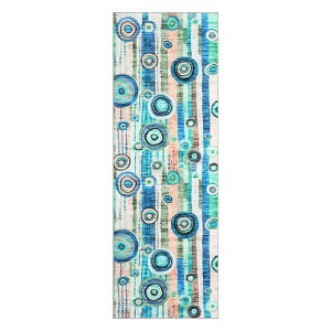 Indoor Modern Washable Area Rugs with Circle Print, Colorful Soft Non Slip Floor Carpet for Bedroom Living Room - 1 of 4